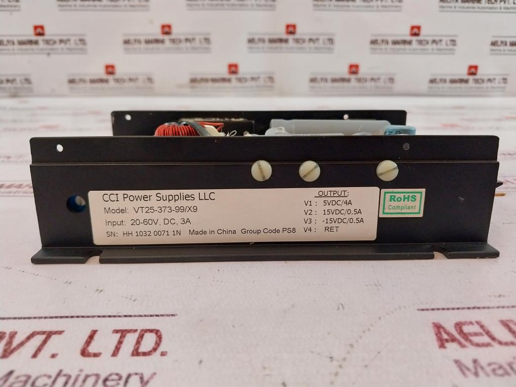 Cci Power Supplies Vt25-373-99/X9 Power Supply 20-60V Dc, 3A 5Vdc/4A 15Vdc/0.5A