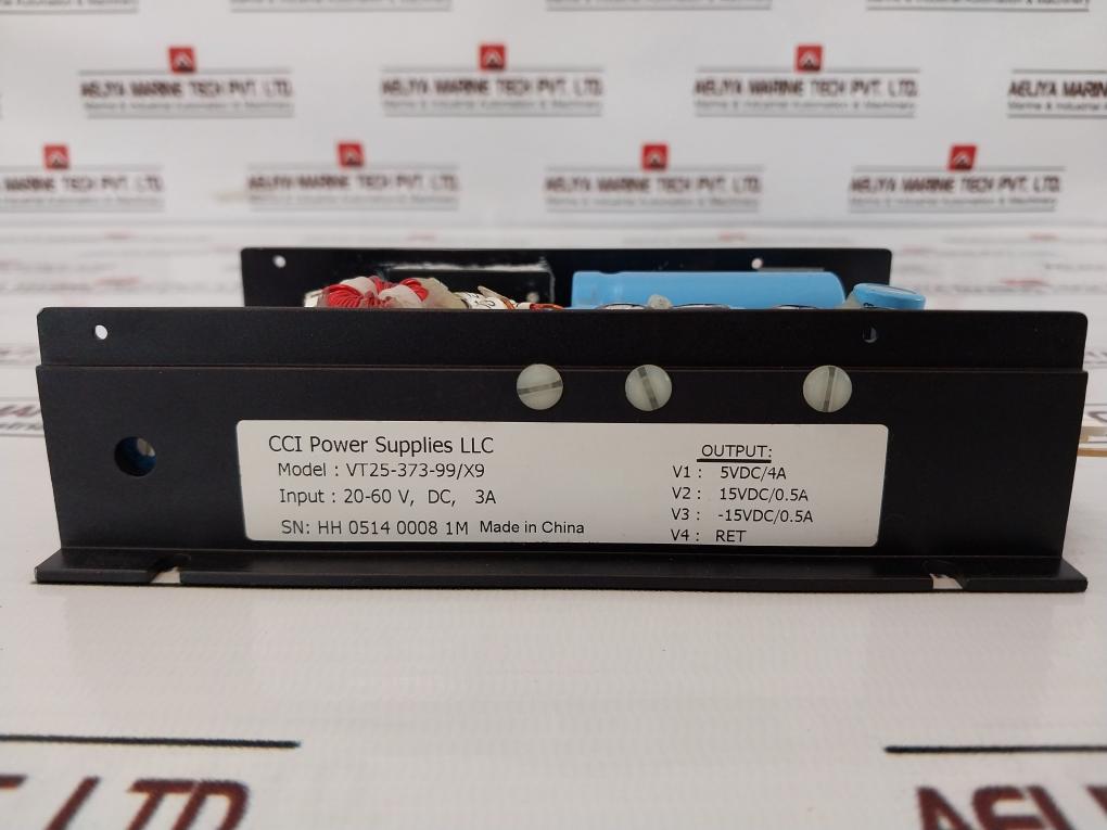 Cci Vt25-373-99/X9 Power Supply Input 20-60V Dc 3A Output 5Vdc/4A 15Vdc/0.5A