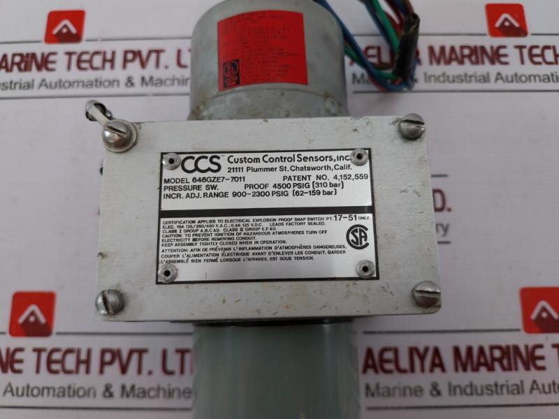 Ccs 646gze7-7011 Pressure Switch 4500 Psig Increasing Pressure Range 900-2300 Psig