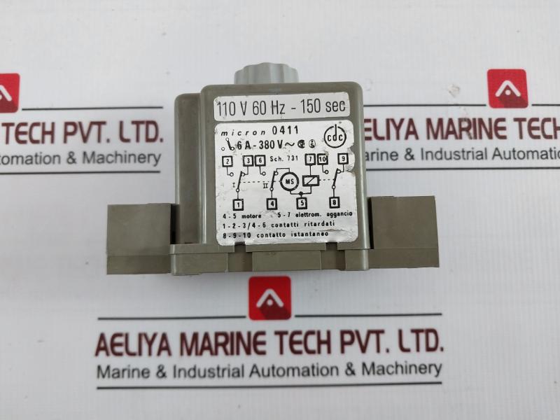 Cdc 0411 Timer Delay Relay Sch.731 0 To 2.5 Min 6A-380V~ 110V 60Hz-150 Sec