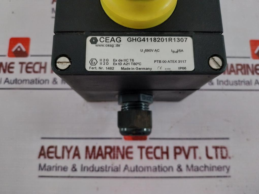 Ceag Ghg4118201r1307 Pushbutton Control Station 690v Ac 16a Ip66