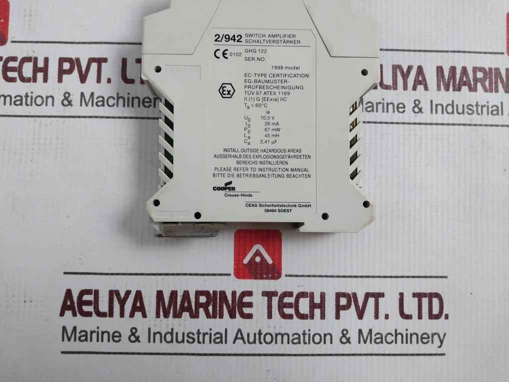 Ceag Sicherheitstechnik Gmbh 2/942 Switch Amplifier 230v Ac 10.5v 67mw 26 Ma