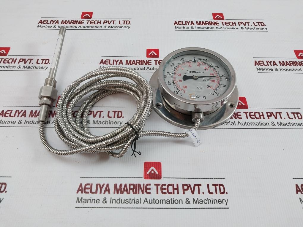 Celcius 3-meter 50 To 50˚C Remote-reading Capillary Temperature Gauge