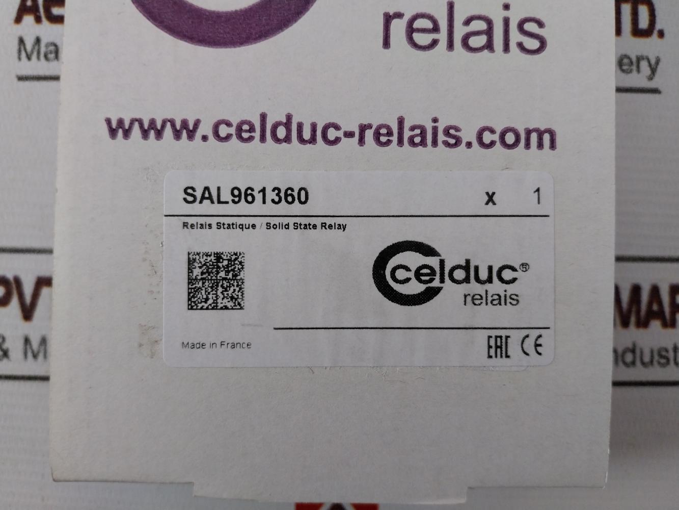 Celduc Sal961360 Solid State Relay 6-32Vdc 24-600Vac 15A
