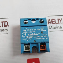 Celduc Sod865180 Okpac Solid State Relay Input 7-30Vdc 150-510Vac 50A