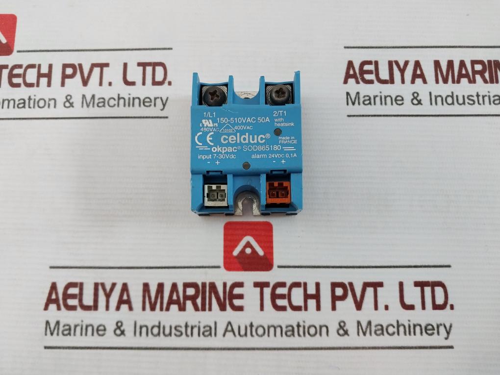 Celduc Sod865180 Solid State Relay 7-30Vdc 0810346X2 150-510Vac 50A