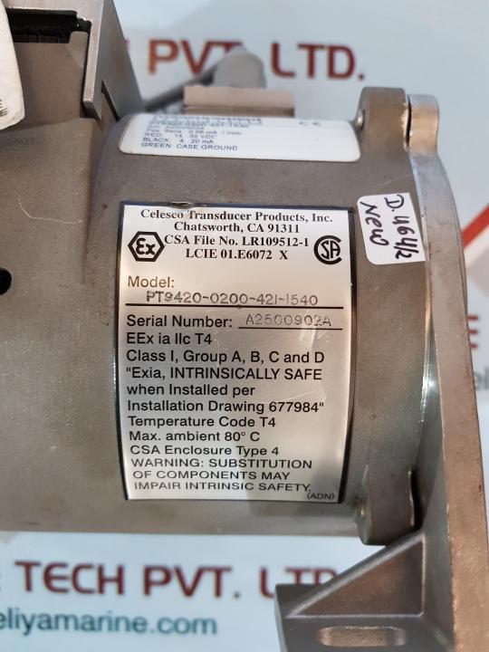 Celesco pt9420-0200-421-1540 cable extension position transducer