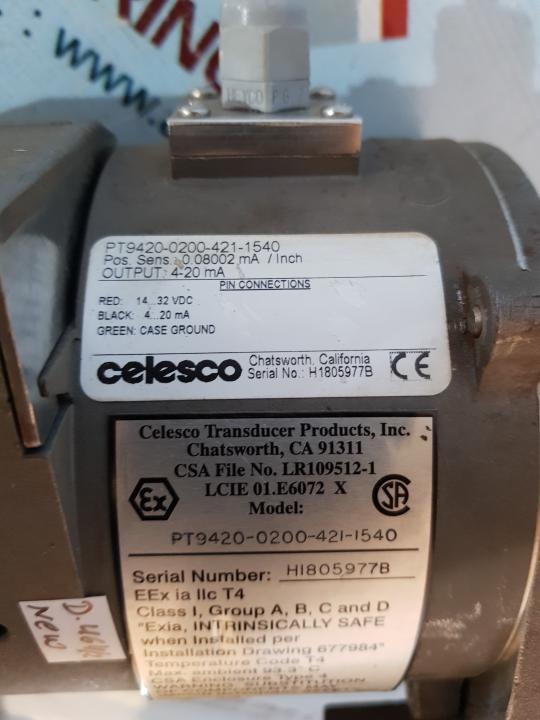 Celesco Pt9420-0200-421-1540 Cable Extension Position Transducer