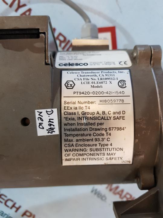 Celesco pt9420-0200-421-1540 cable extension position transducer