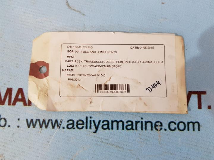 Celesco pt9420-0200-421-1540 cable extension position transducer