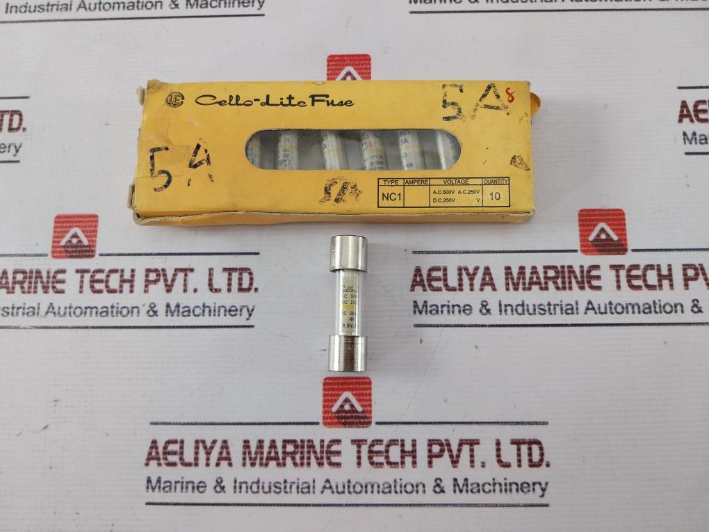Lot of 6X CELLO-LITE NC1 Fuse AC 250V DC 250 5A