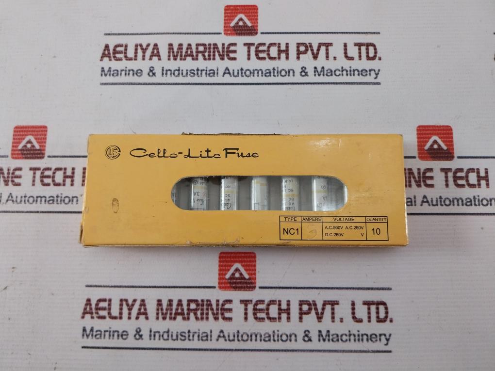 Lot of 5X Cello-lite Fuse Nc1, 3a 250v