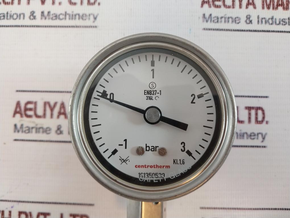 Centrotherm En837-1 316L Pressure Gauge -1 To 3 Bar