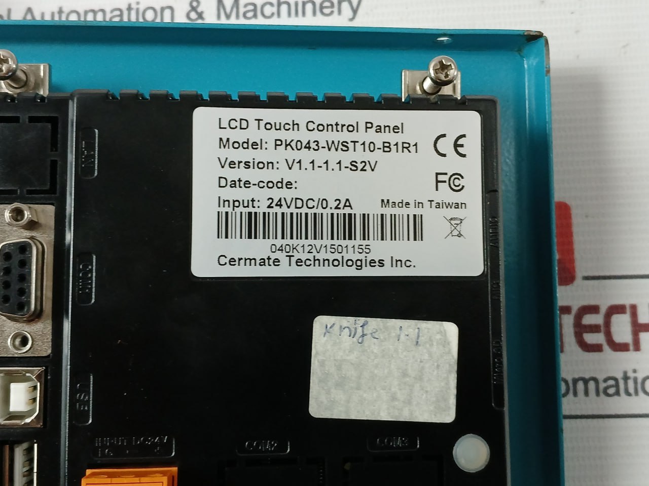 Cermate Pk043-wst10-b1R1 Lcd Touch Control Panel 24Vdc/0.2A