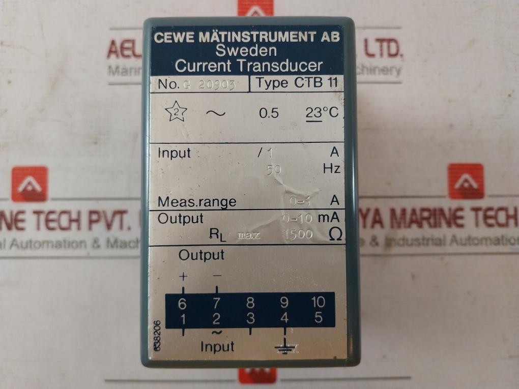 Cewe Mätinstrument Ctb 11 Current Transducer 1A 50Hz 0–10 Ma 638206
