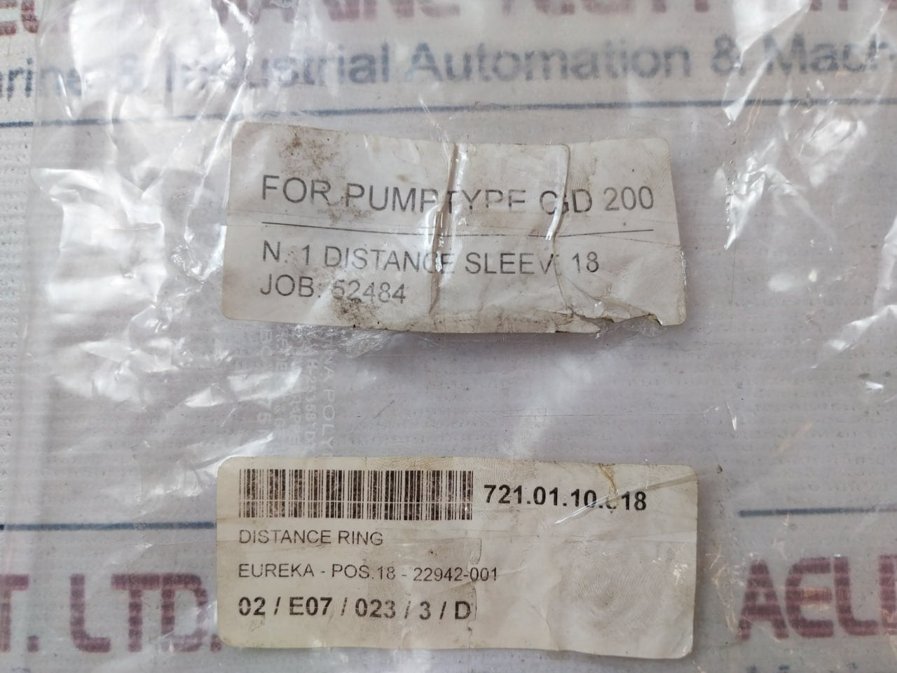 Eureka 22942-001 Pump Spares Distance Sleeve