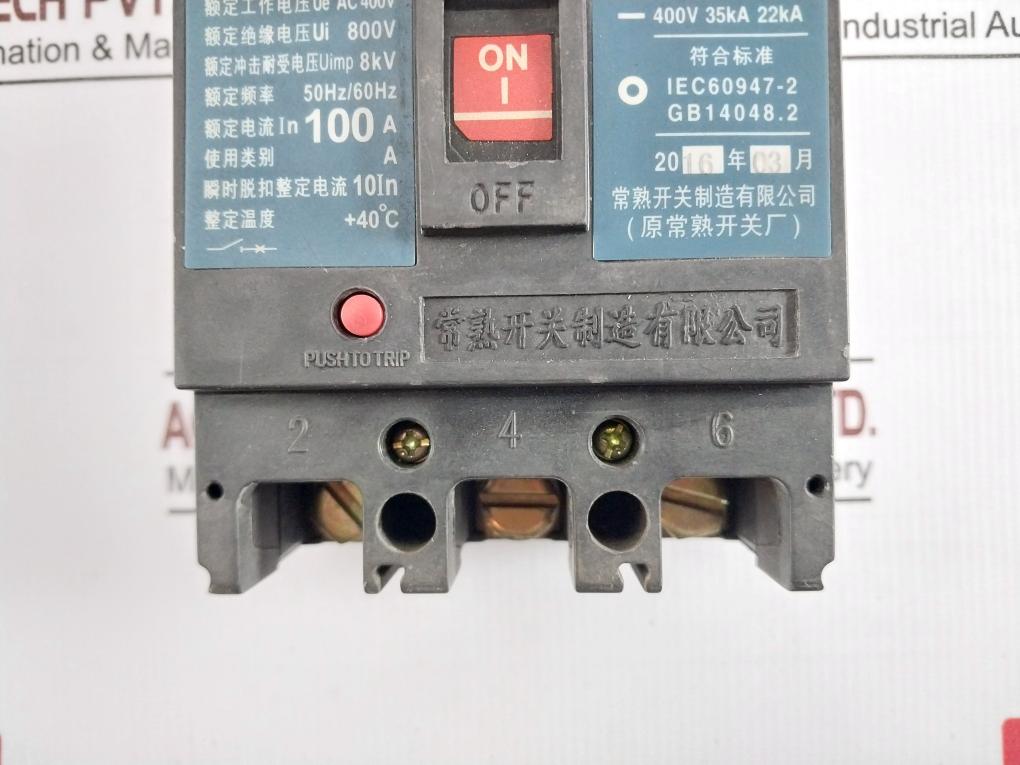 Changshu Cm1-100L/3300 Molded Case Circuit Breaker Ac 400V 50Hz/60Hz