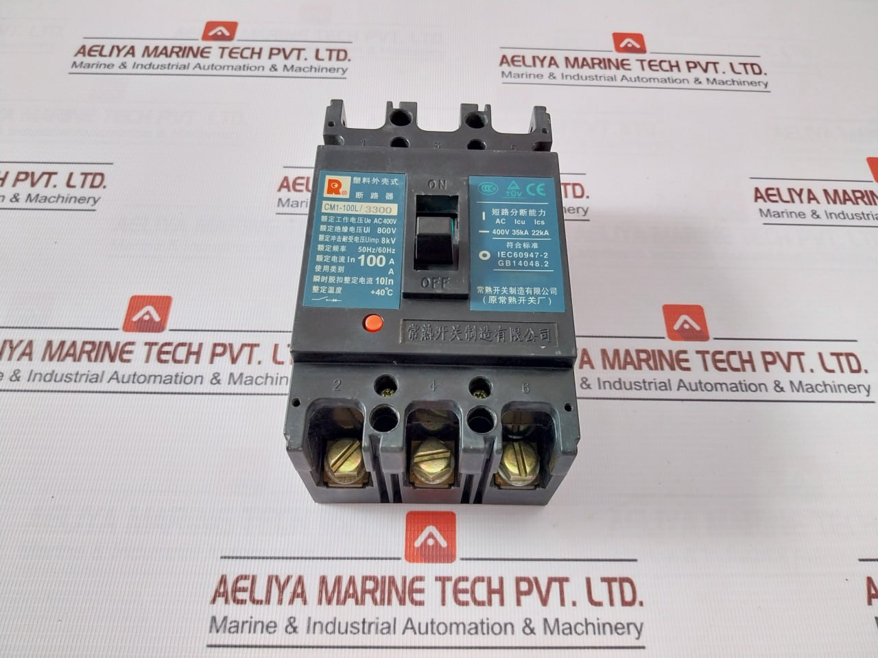 Changshu Cm1-100L/3300 Plastic Shell Type Circuit Breaker 50Hz/60Hz 10In Ui 800V