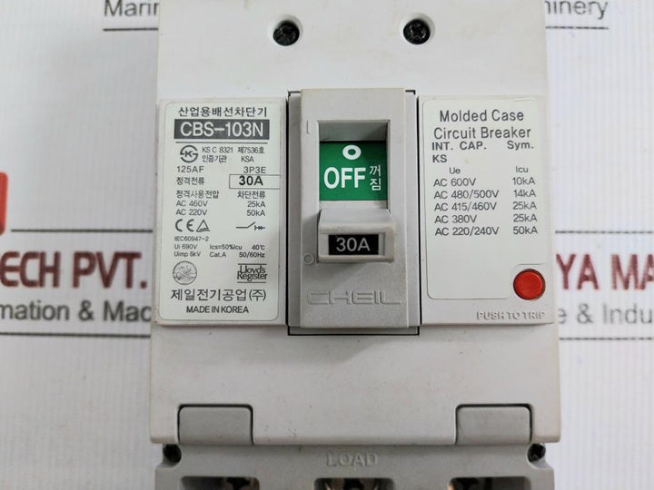 Cheil 3-pole Molded Case Circuit Breaker Cbs-103N 50/60Hz 690V