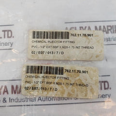 Chemical Injector Fitting Pvc 1/2” Ext Bsp X M20-1.75 Int Thread