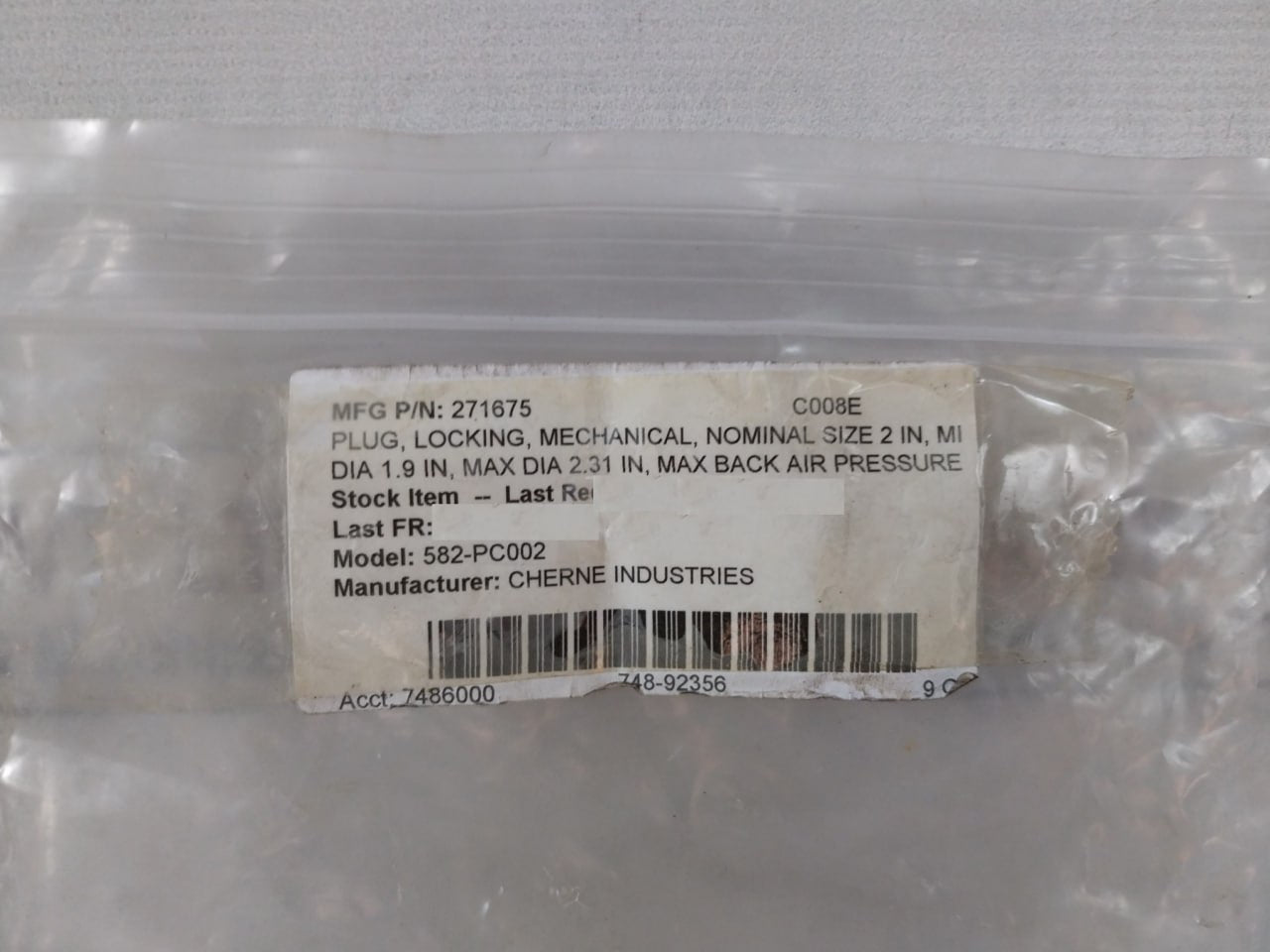 Cherne 271675 Locking Plug Mechanical 2 In