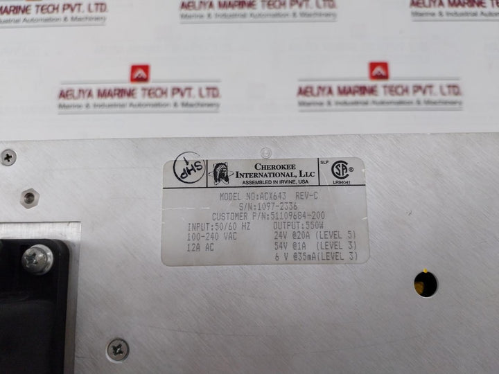 Cherokee Acx643 Power Supply Unit 51109684-200 Rev-c 100-240Vac 12A Ac 50/60Hz