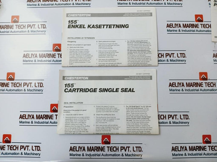 Chesterton 155 Mechanical Cartridge Single Seal O-ring Kit