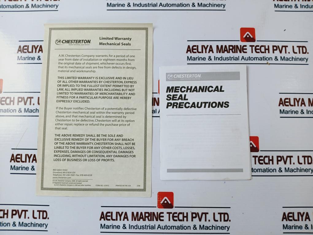 Chesterton 155 Single Cartridge Mechanical Seal Kit 665304