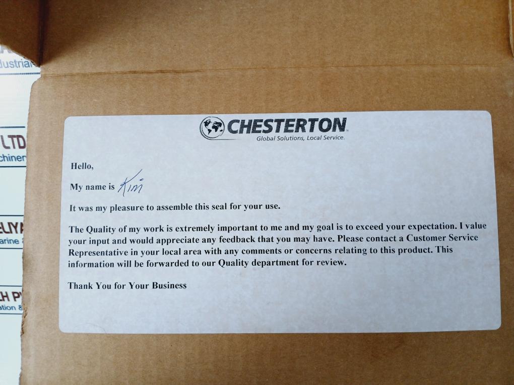 Chesterton 155 Single Cartridge Mechanical Seal Kit 665304