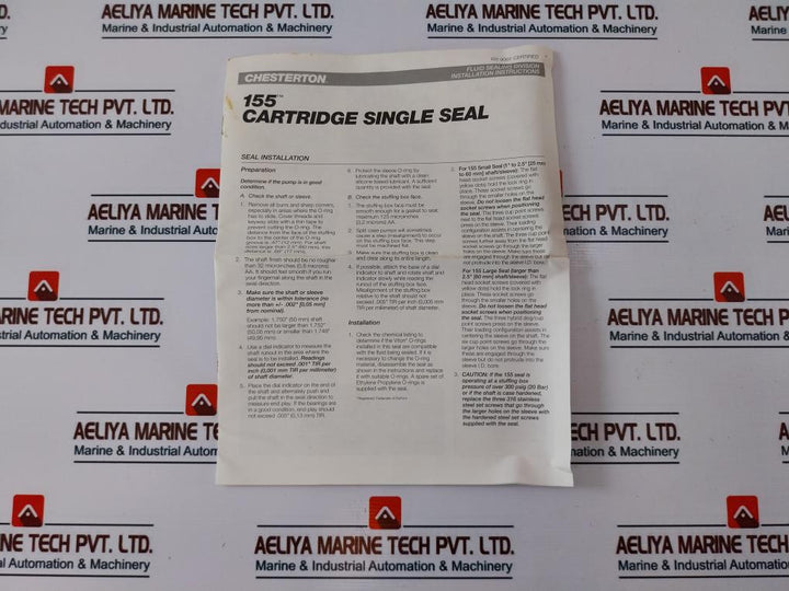 Chesterton 155 Mechanical Cartridge Seal Set 5209496