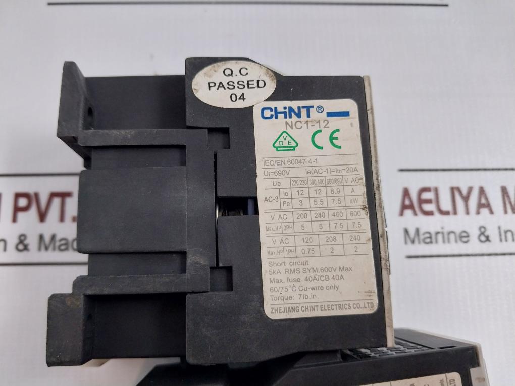 Chint Nc1-1210 Motor Contactor With Nr2-25 Thermal Overload Relay 230V 50Hz