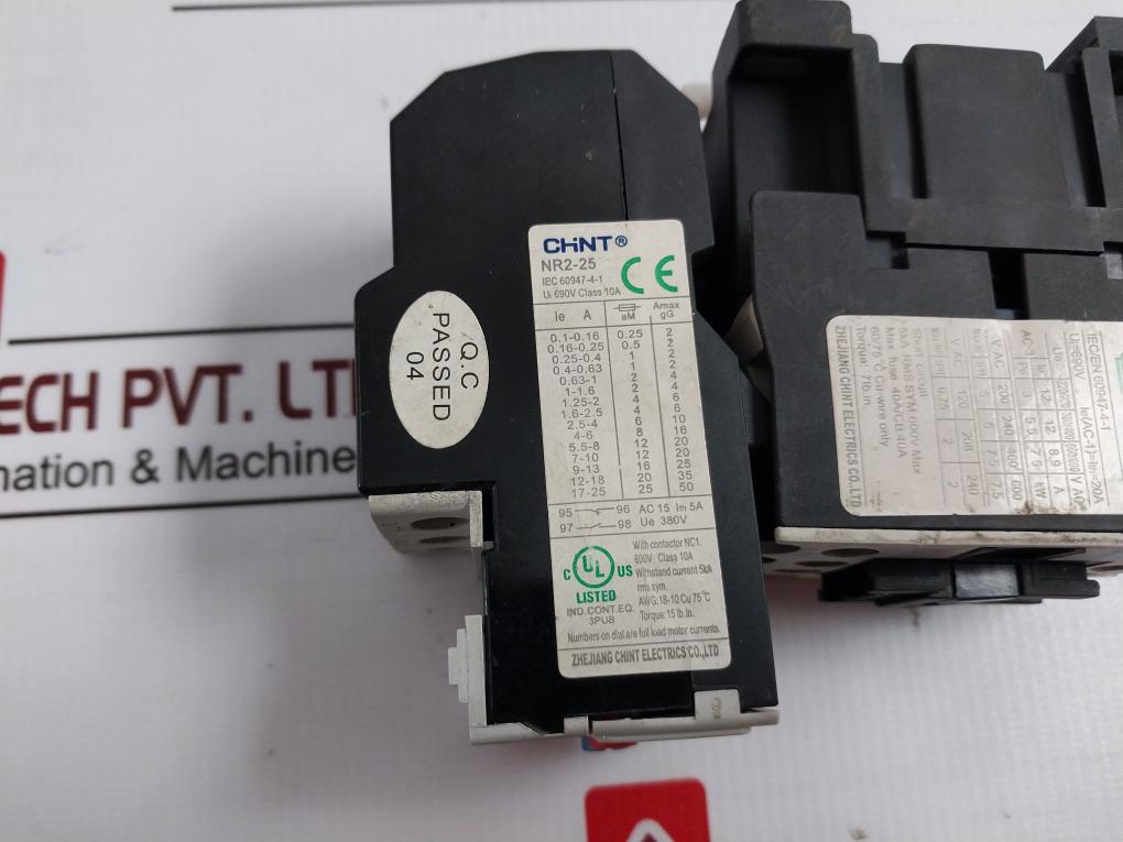 Chint Nc1-1210 Motor Contactor With Nr2-25 Thermal Overload Relay 230V 50Hz