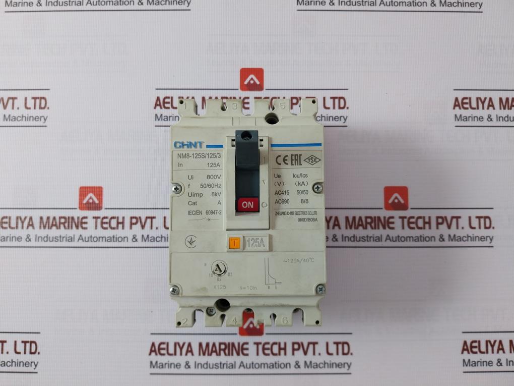 Chint Nm8-125S/125/3 Moulded Case Circuit Breaker 50/60Hz 8Kv 0.8-1.0 125A/40C