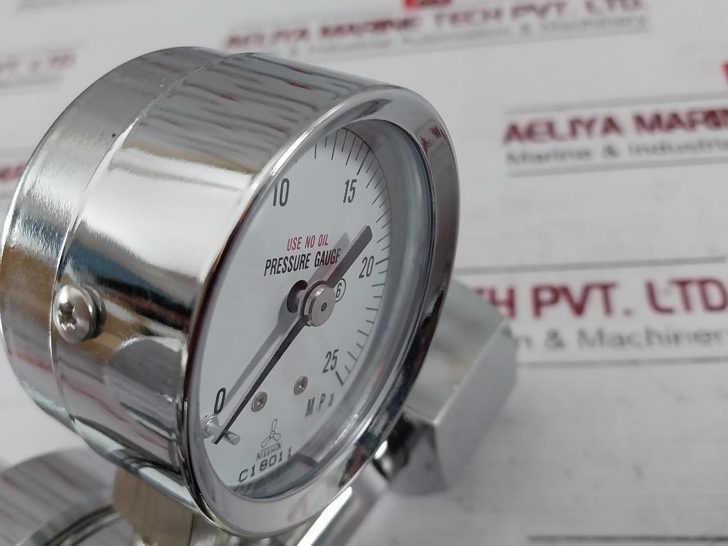 Chiyoda Seiki Bhn-3 High Select Gas Regulator Pressure Gauge 390387 0H7-000-015