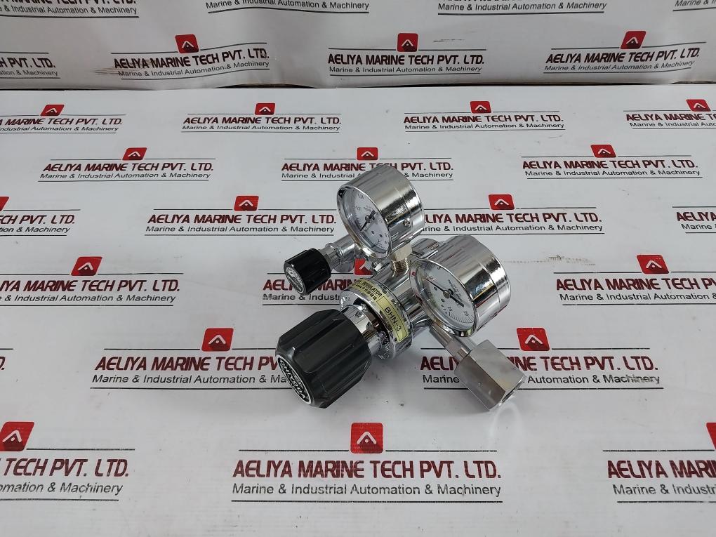 Chiyoda Seiki Bhn-3 High Select Gas Regulator Pressure Gauge 390387 0H7-000-015