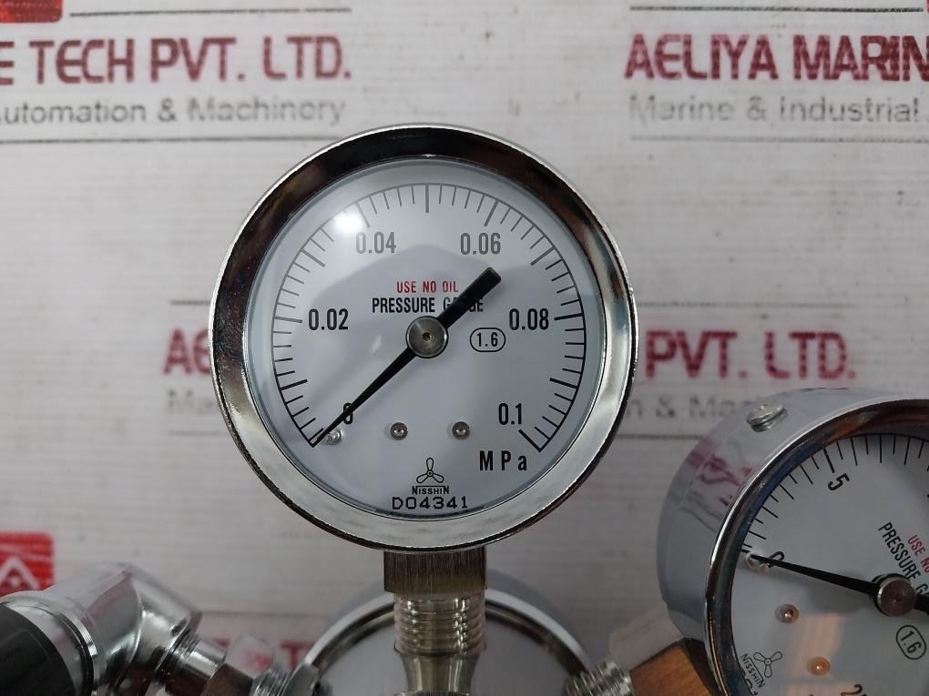 Chiyoda Seiki Bhn-3 High Select Gas Regulator Pressure Gauge 390387 0H7-000-015