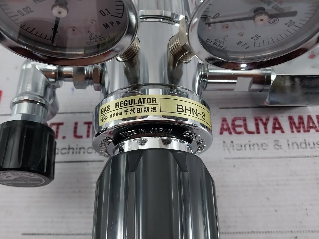 Chiyoda Seiki Bhn-3 High Select Gas Regulator Pressure Gauge A4U