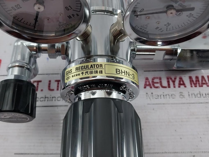 Chiyoda Seiki Bhn-3 High Select Gas Regulator Pressure Gauge A4U