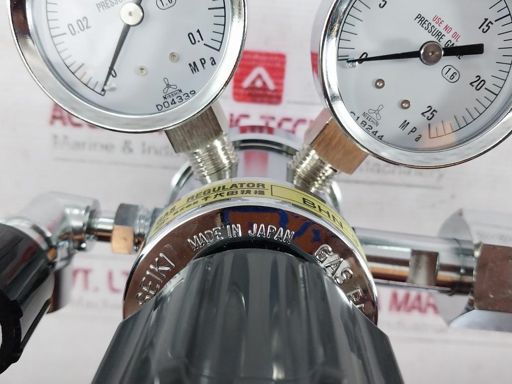 Chiyoda Seiki Bhn-3 High Select Gas Regulator Pressure Gauge A4U
