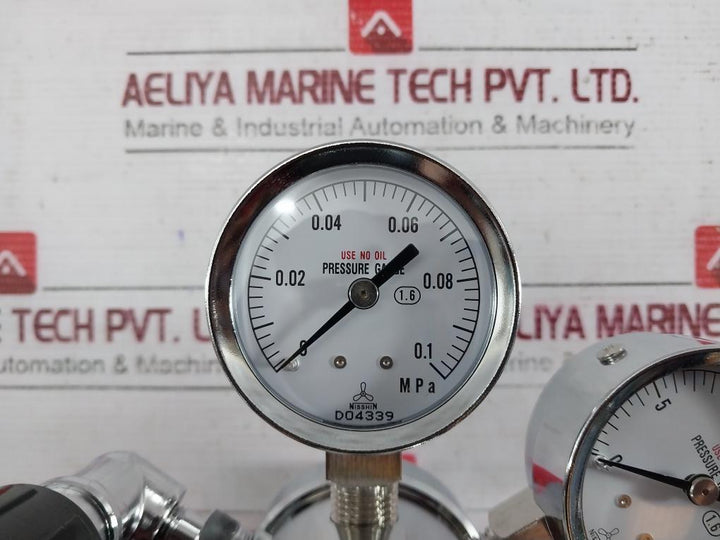 Chiyoda Seiki Bhn-3 High Select Gas Regulator Pressure Gauge A4U