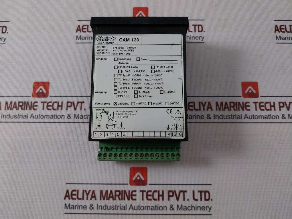 Christ Elektronik Cam 130 Digital Panel Meter N230-00-0-0Wse 230V Ac 24V Dc/30Ma