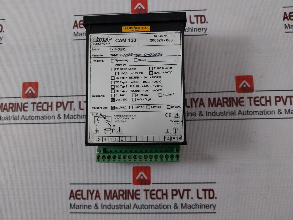 Christ Elektronik Cam 130 Pt100 Digital Panel Meter 24V Dc/30 Ma E780052 230V Ac