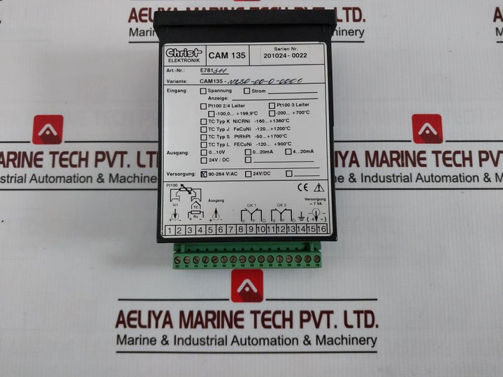 Christ Elektronik Cam 135 Panel Meter E781311 90-264V/Ac Pt100 7Va