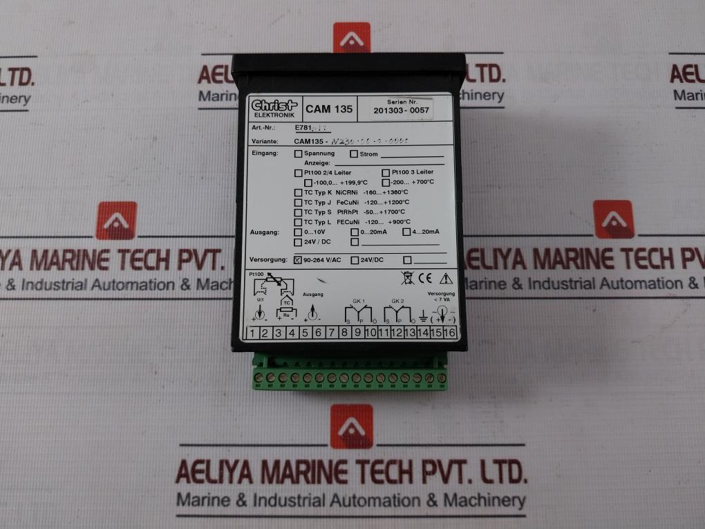 Christ Elektronik Cam 135 Pt100 Digital Panel Meter E781011 90–264V Ac