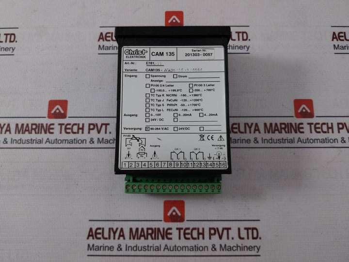 Christ Elektronik Cam 135 Pt100 Digital Panel Meter E781011 90–264V Ac