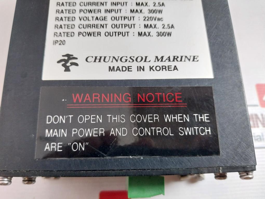 Chungsol Marine Chcms-500 Motor Controller 1 Phase 220Vac 60Hz