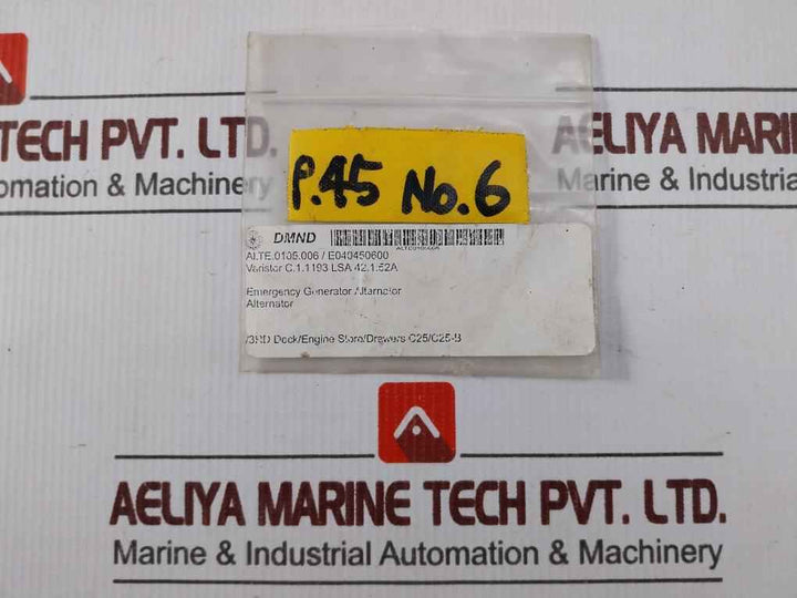 Ci1193 Varistor Surge Protection For Emergency Generator Alternator