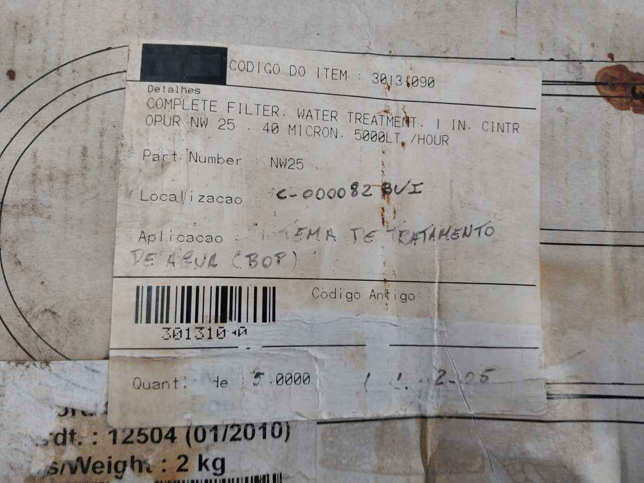 Cintropur Nw25 1 Inch Water Filtration & Treatment Set 40 Micron 5000Lt/Hour