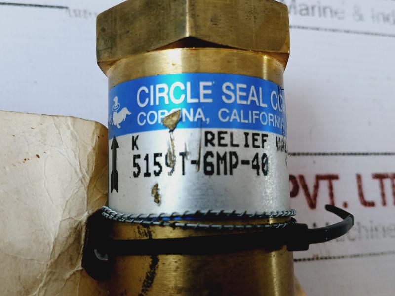 Circle Seal 5159t-6mp-40 Relief Valve, 40 Psi