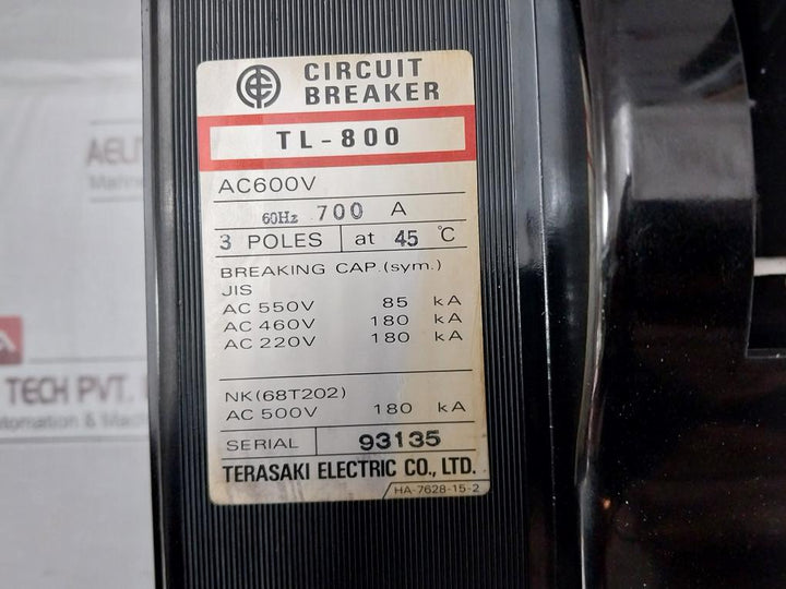 Circuit-Breaker-3-Pole-At-45-C-60Hz-Terasaki-Tl-800-208832-8